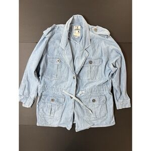 Vintage J Gallery Denim Jacket Women's M Blue Retro 80s‎ Grandmacore Artsy